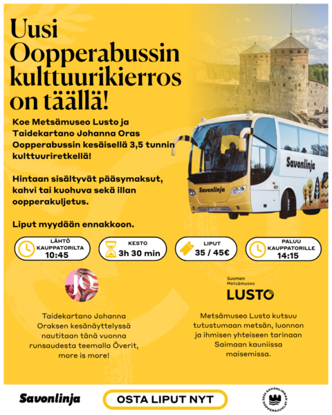 Oopperabussin kulttuurikierros Punkaharjulle.